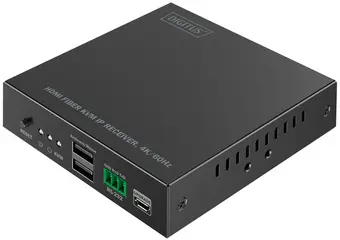 DIGITUS Récepteur KVM HDMI 4K, fibre, 300 m / 4 km