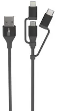 ANSMANN Câble 3en1 de charge & de données, Lightning/USB-C/