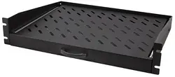 LogiLink Étagère 19" avec poignée, 2 U, coulissant, noir