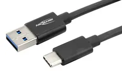 ANSMANN Câble de données & de charge, USB-A - USB-C, noir