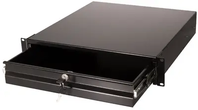 LogiLink Tiroir coulissant 19", 2 U, noir (RAL9004)