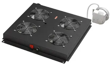 DIGITUS Unité de ventilation, 4 ventilateurs, noir
