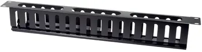 LogiLink Panneau guide-câbles 19", un côté, 1 U, noir