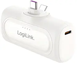 LogiLink Powerbank, 5.000 mAh, 2x USB-C, blanc