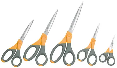 WEDO Ciseaux TITANE plus, pointu, longueur: 215mm,gris/jaune