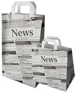PAPSTAR Sac en papier "Newsprint", 200 x 100 x 360 mm