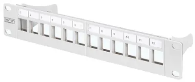 DIGITUS Panneau de brassage modulaire 10", 12 ports, gris