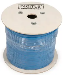 DIGITUS Câble d'installation Cat. 6a, U/UTP, 500 m, bleu