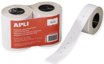 APLI Etiquette pour pince à étiqueter, 21 x 12 mm, blanc
