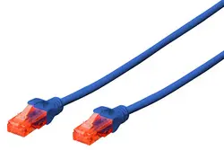 DIGITUS Câble patch, Cat. 6, U/UTP, 0,5 m, bleu
