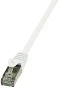 LogiLink Câble patch, Cat. 6, F/UTP, 0,5 m, blanc, gaine en
