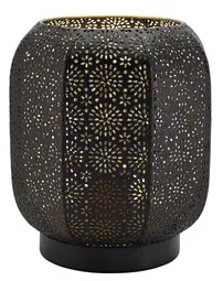 Securit Lampe de table à LED rechargeable MARRAKECH, noir/or