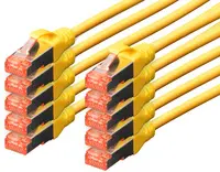 DIGITUS Câble de brassage Cat.6, S/FTP, 5,0 m, par 10, jaune
