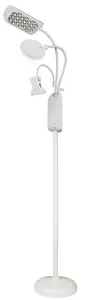 KLEIBER Lampe LED sur pied avec pince & loupe, blanc