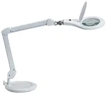 MAUL Lampe loupe à LED MAULmakro, socle, blanc