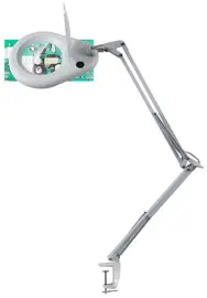 UNiLUX Lampe loupe à LED ZOOM, avec pince de table, blanc