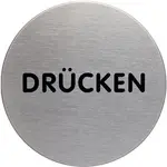 DURABLE Piktogramm "Drücken", Durchmesser: 65 mm, silber