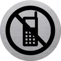 helit Pictogramme "the badge" portable interdit, argent