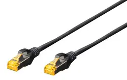 DIGITUS Câble de brassage Cat.6A, S/FTP, 0,5 m, noir