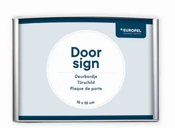 EUROPEL Plaque de porte, 210 x 80 mm, argent