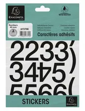 EXACOMPTA Chiffres auto-adhésifs 0-9, 20 mm, noir