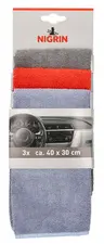 NIGRIN Chiffon en microfibres pour voiture, set de 3 pièces