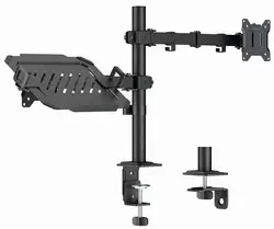 LogiLink Monitorhalterung mit Notebookhalterung, schwarz