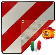IWH Panneau de signalisation 2en1, 500 x 500 mm, blanc/rouge