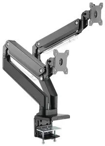 DIGITUS Support double Ã©cran universel, fixation par serrage