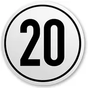 IWH Geschwindigkeitsschild 20 km/h, selbstklebend