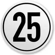 IWH Geschwindigkeitsschild 25 km/h, selbstklebend