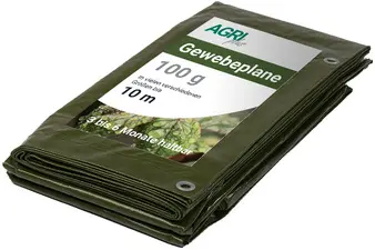 AGRIplus Bâche toile avec oeillets, 5 x 8 m, 100 g, vert