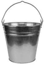 Bradas Seau en zinc, 7 litres, argent