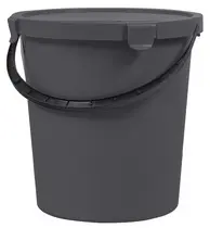 plast team Seau à cueillette avec couvercle, 5 L, gris foncé