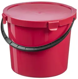 plast team Seau à cueillette avec couvercle,10 L, gris foncé
