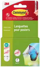 3M Command Languette autocollante pour posters, S, blanc