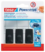 tesa Powerstrips Crochet adhésif SMALL rectangulaire, noir