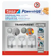 tesa Crochet Powerstrips WIRED HOOK SMALL, transparent