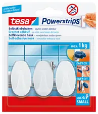 tesa Powerstrips Crochet adhésif SMALL, ovale, blanc