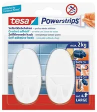 tesa Powerstrips Crochet adhésif LARGE, oval, blanc