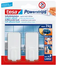 tesa Powerstrips Crochet adhésif LARGE classic, blanc