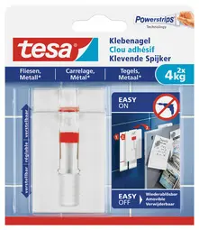 tesa Powerstrips Clou adhésif pour carrelage et métal, 4,0