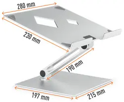 DURABLE Support pour ordinateur portable RISE, argent