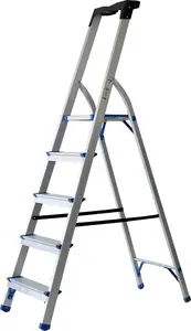 pavo Echelle repliable, 5 niveaux, argent/bleu