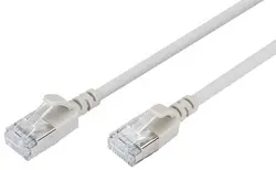 DIGITUS Câble de brassage Slim, cat. 6A, F/FTP, 0,3 m, gris