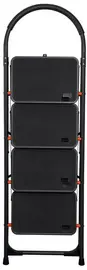Bradas Escabeau pliable en acier, 4 niveaux, noir