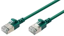 DIGITUS Câble de brassage Slim, cat. 6A, F/FTP, 0,3 m, vert