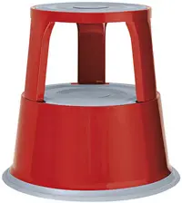 WEDO Tabouret marchepied, en métal, RAL 3000, rouge