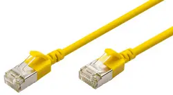 DIGITUS Câble de brassage Slim, cat. 6A, F/FTP, 0,3 m, jaune