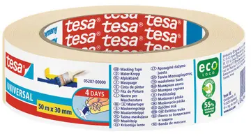 tesa ecoLogo Ruban de masquage crêpé Universal, 19 mm x 50 m